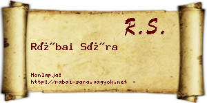 Rábai Sára névjegykártya