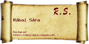 Rábai Sára névjegykártya